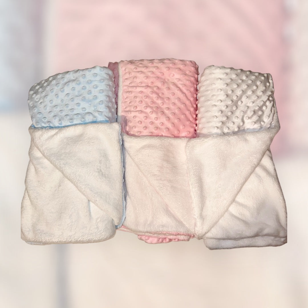 Plaid molletonné 90x 90 cm en minky et le beige en gaz de Cotton